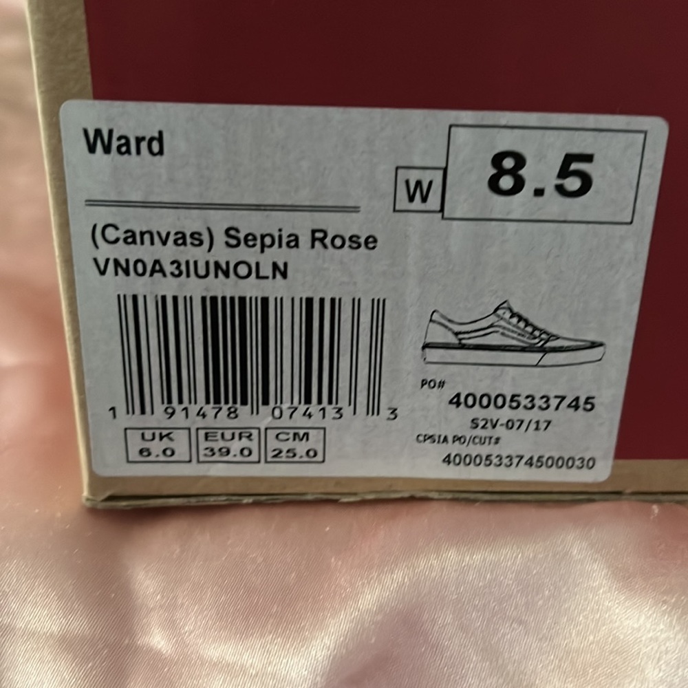 Vans Canvas Sepia Rose 8.5 - Picture 5 of 6